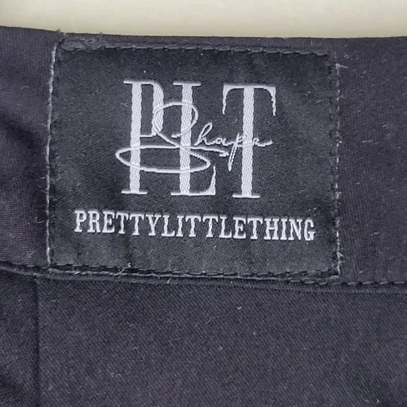 PrettyLittleThing Shape Black Buckle Detail Cargo Wide Leg Pants, Size 14 - Picture 16 of 16